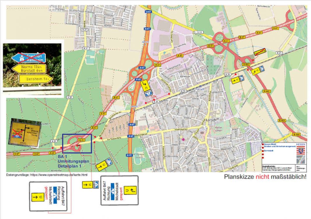 Umleitungsplan (Quelle: Hessen Mobil)