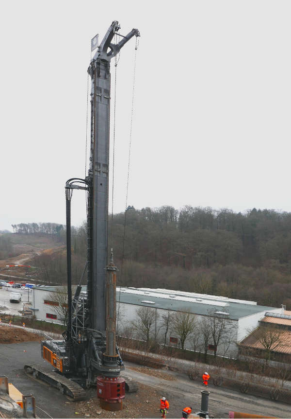 Bohrgerät Baustelle Seckachtalbrücke Adelsheim (Foto: Regierungspräsidium Karlsruhe)