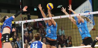 Endlich wieder ein VCW-Heimspiel: Jahresauftakt in der Sporthalle am Platz der Deutschen Einheit (Foto: Detlef Gottwald)