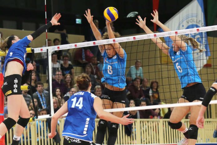 Endlich wieder ein VCW-Heimspiel: Jahresauftakt in der Sporthalle am Platz der Deutschen Einheit (Foto: Detlef Gottwald)