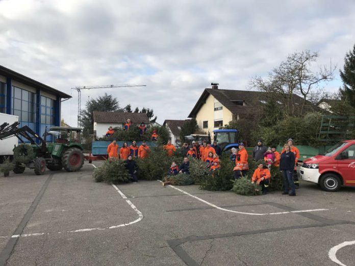 Christbaumsammelaktion im Ortsteil Sulzbach (Foto: Feuerwehr Weinheim)