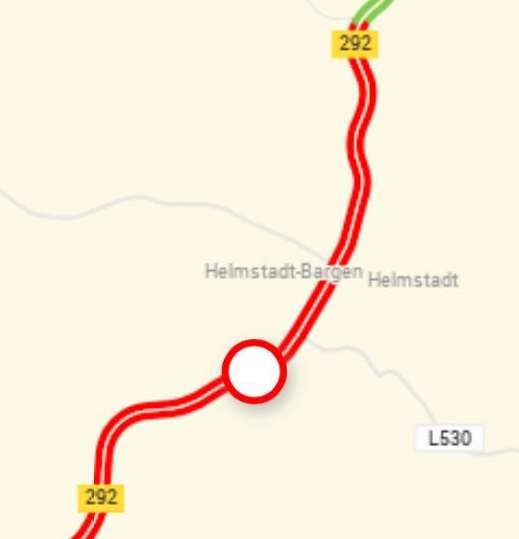 Die B 292 ist voll gesperrt