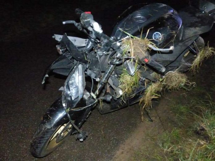Übersicht verunfalltes Motorrad (Foto: Polizei RLP)