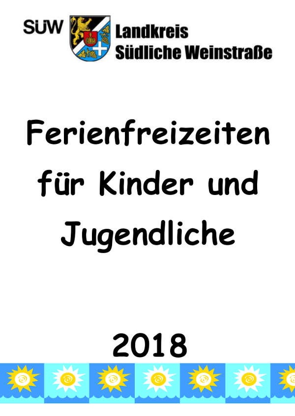 Titelseite der Freizeitbroschüre (Quelle: Kreisverwaltung Südliche Weinstraße)