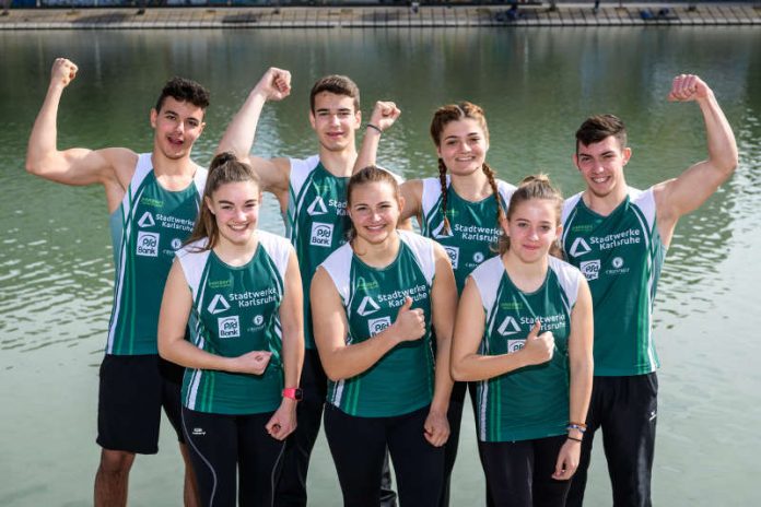 v.l. hinten: Alexej Karle, Jochen Wiehn, Monica Plesa, Tomislav Jost; v.l.vorne: Maya Miller, Greta Köszeghy, Lisa Neureuther (Foto: ©GES_Rheinbrüder)