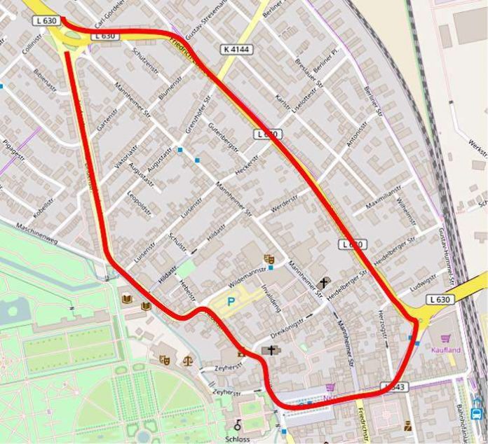 Fastnachtszugweg 2018 (Quelle: Stadtverwaltung Schwetzingen)