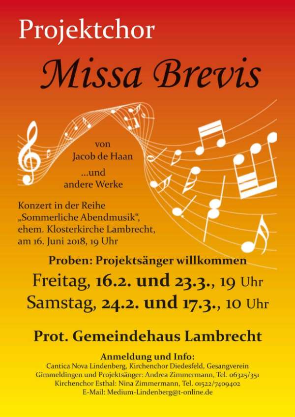 Konzert zum Auftakt der Veranstaltungsplakat