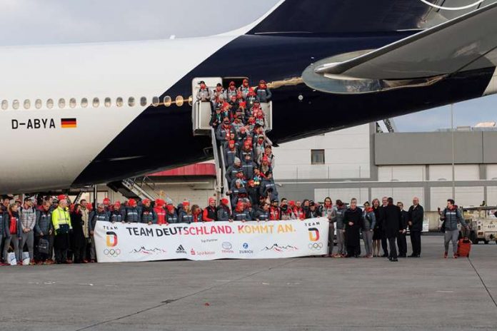 Empfang des TEAM DEUTSCHLAND am Frankfurter Flughafen. (Foto: DOSB/picture-alliance)