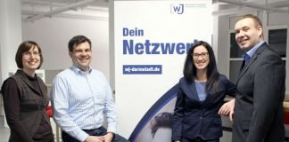 Der neue Vorstand der Wirtschaftsjunioren Darmstadt-Südhessen (von links): Dr. Katja Riedel, Dr. Philipp Weil, Simone Rechel und der Kreissprecher (Vorsitzende) Andreas Schulte. Foto: Wirtschaftsjunioren Darmstadt-Südhessen (Foto: Wirtschaftsjunioren Darmstadt-Südhessen)