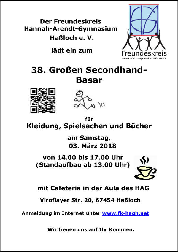 38. Großer Secondhand-Basar Veranstaltungsplakat