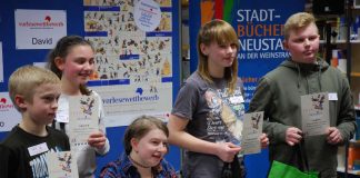 David, Esther, Josepha, Leo und sitzend die Stadtsiegerin Caroline (v. li.). (Foto: Stadtverwaltung Neustadt)