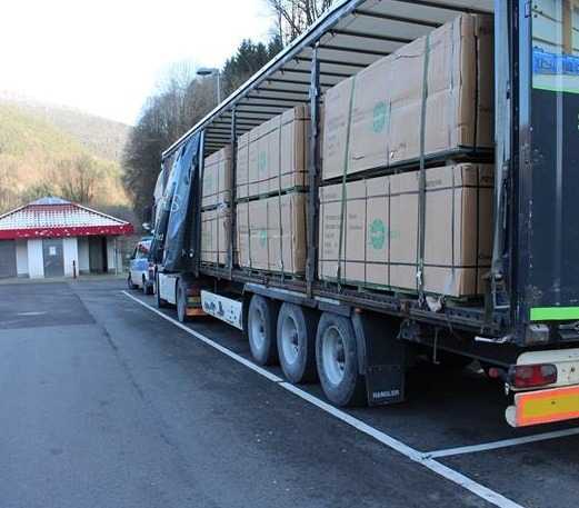 LKW in der Kontrollstelle