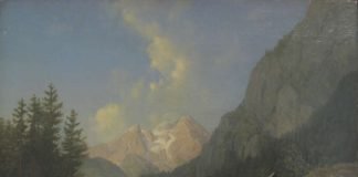 Heinrich Bürkel: Gebirgslandschaft am Watzmann (Ausschnitt). Öl auf Leinwand, um 1850. (Foto: Bildsammlung Stadtarchiv Pirmasens)