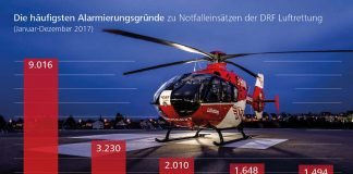 Die häufigsten Alarmierungsgründen zu Notfalleinsätzen (Quelle: DRF)