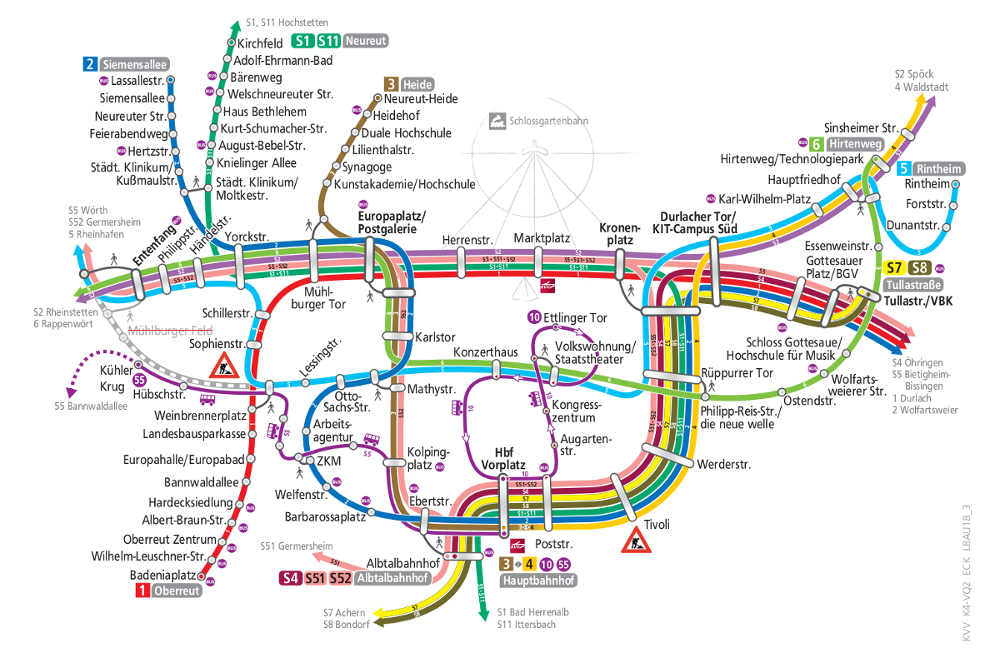 KVV-Liniennetzplan Bauarbeiten Osterferien (Foto: KVV)