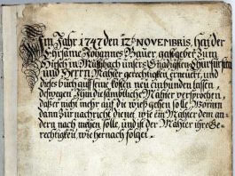 Auszug aus dem Protokollbuch der Mußbacher Mäher (Quelle: Landesarchiv Speyer)