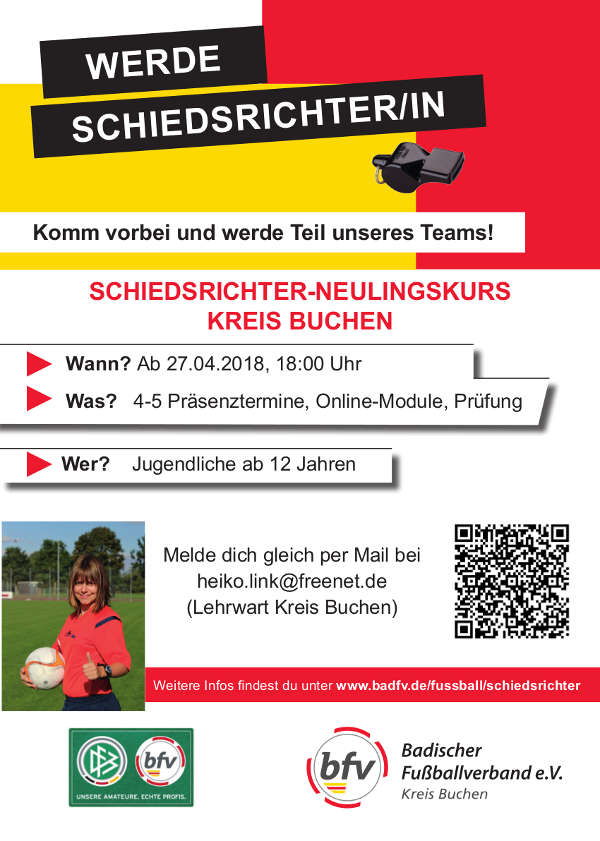 Plakat Schiedsrichter-Kurs (Quelle: bfv)