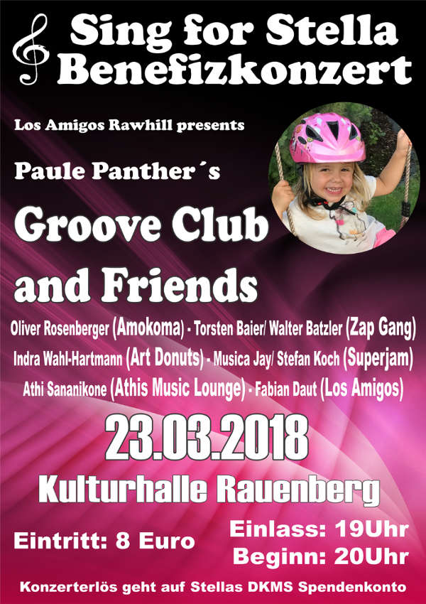 Sing for Stella - Großes Benefizkonzert in der Rauenberger Kulturhalle Veranstaltungsplakat