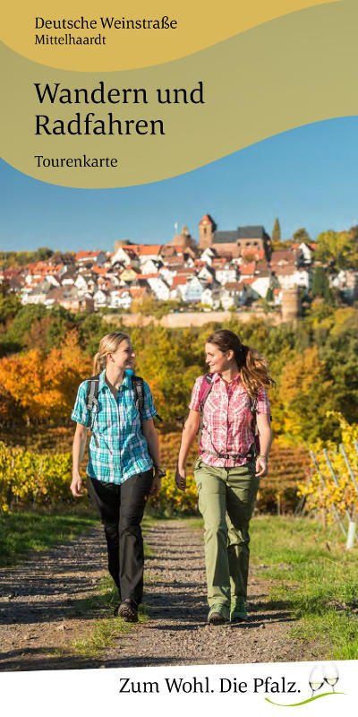 Titelbild der Tourenkarte „Wandern und Radfahren“ (Foto: Deutsche Weinstraße e.V.)