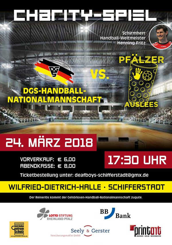 Charity-Spiel Handball Veranstaltungsplakat