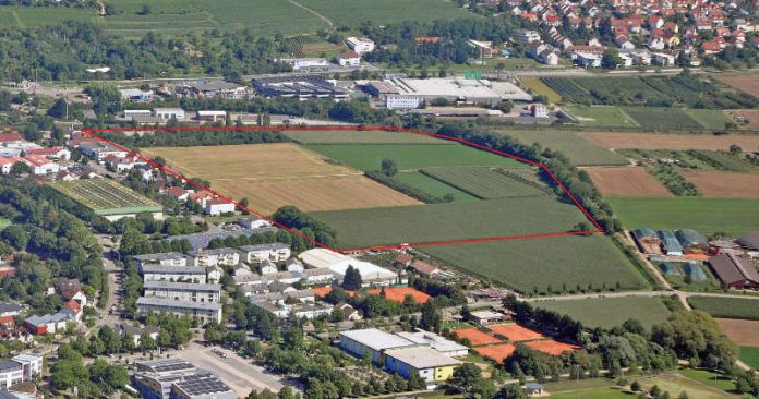 Das neue Gewerbegebiet „Hintere Mult“ (Foto: Stadtverwaltung Weinheim)