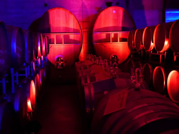 Wine goes Party, die besondere Weinprobe bei magischem Licht im Barrique-Keller. (Foto: Weingut Heitlinger)