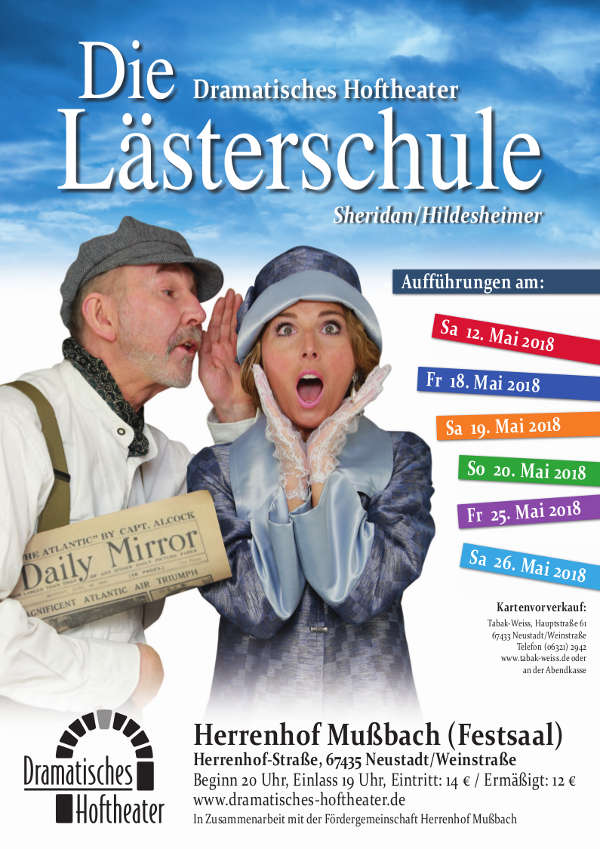 Die Lästerschule Dramatisches Hoftheater Veranstaltungsplakat (Quelle: Reiner Engwicht)