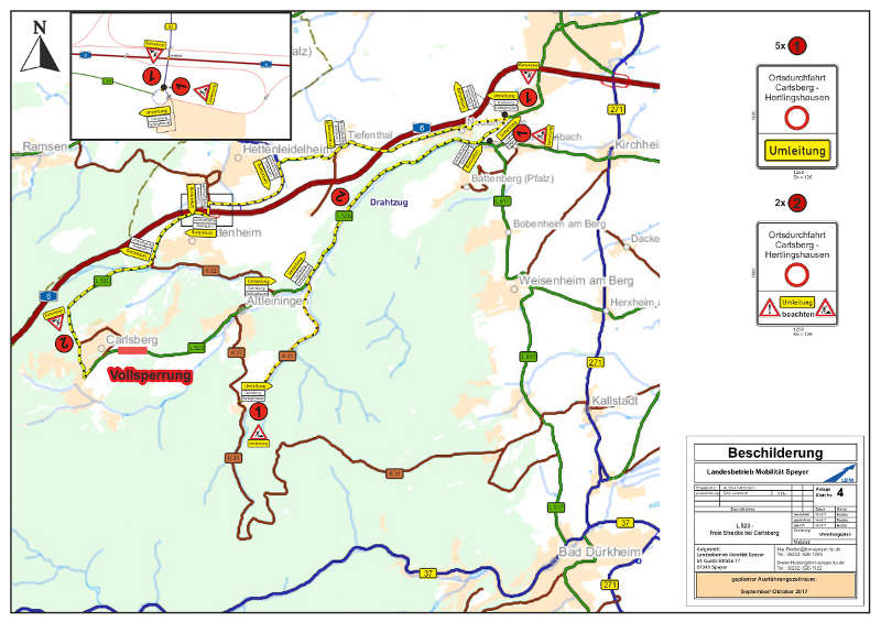 Umleitungsplan (Quelle: LBM Speyer)