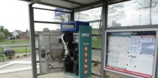 Aufgebrochener Fahrkartenautomat in Simtshausen; Quelle: Bundespolizei