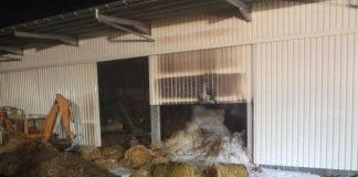 Brennende Heuballen in Staudernheim