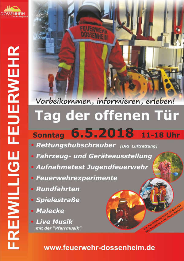 Tag der offenen Tür der Feuerwehr Dossenheim Veranstaltungshinweis