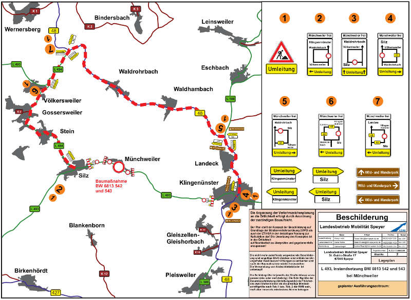 Umleitungsplan (Quelle: LBM Speyer)