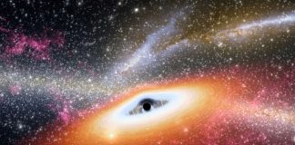 Künstlerische Darstellung eines Schwarzen Lochs im Zentrum einer Galaxie (Bildnachweis: NASA/JPL-Caltech)