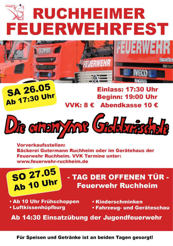 Ruchheimer Feuerwehrfest Veranstaltungshinweis