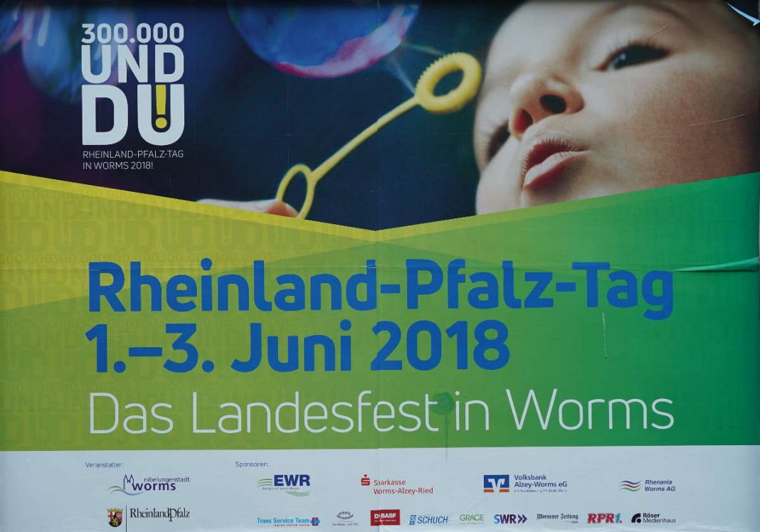 Der Rheinland-Pfalz-Tag 2018 in Worms wird vom 1. bis 3. Juni 2018 gefeiert (Foto: Holger Knecht)