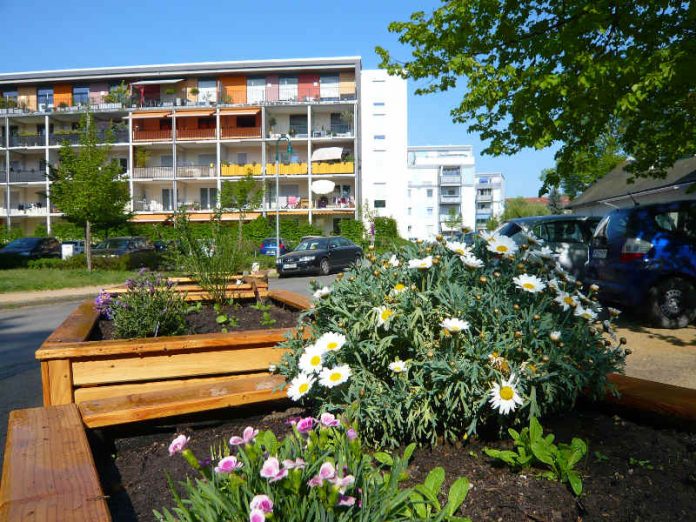 Hochbeet Postsiedlung (Foto: Wissenschaftsstadt Darmstadt)