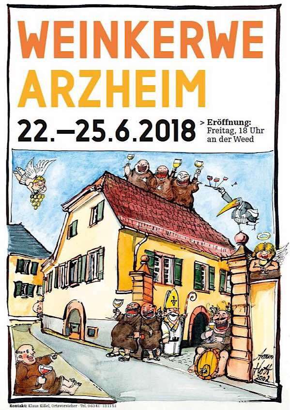 Im Landauer Stadtdorf Arzheim wird vom 22. bis zum 25. Juni Weinkerwe gefeiert. (Quelle: Ortsverwaltung Arzheim)