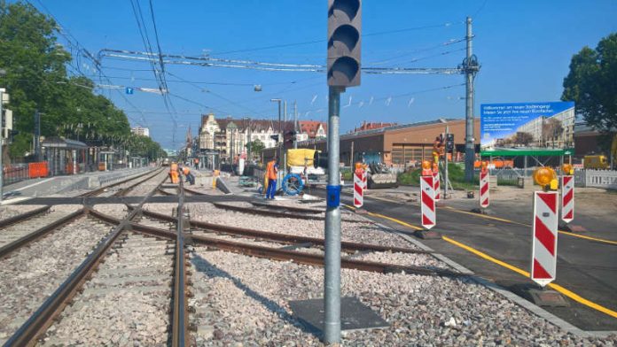 Die Haltestelle Tullastraße am 8. Juni 2018 (Foto: VBK)