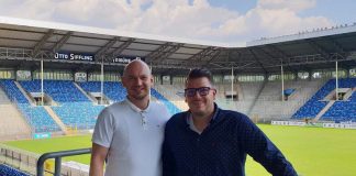 SVW-Geschäftsführer Markus Kompp und Marc Eckart, neuer Leiter des Sicherheits- und Stadionsmanagements. (Foto: SV Waldhof)