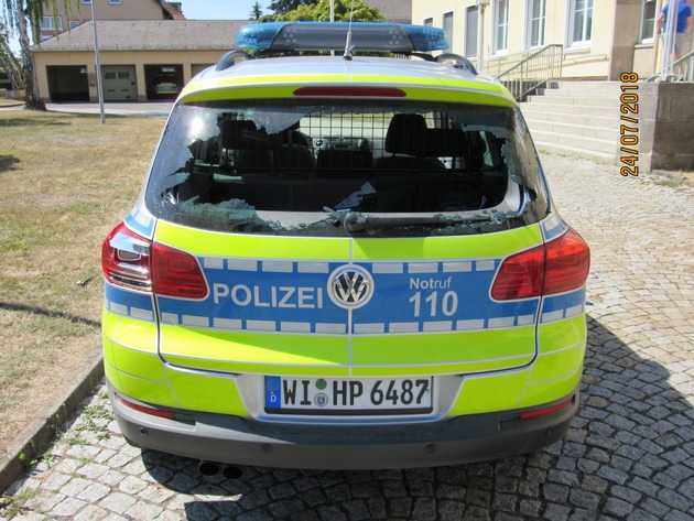Beschädigter Funkwagen Beschädigter Funkwagen
