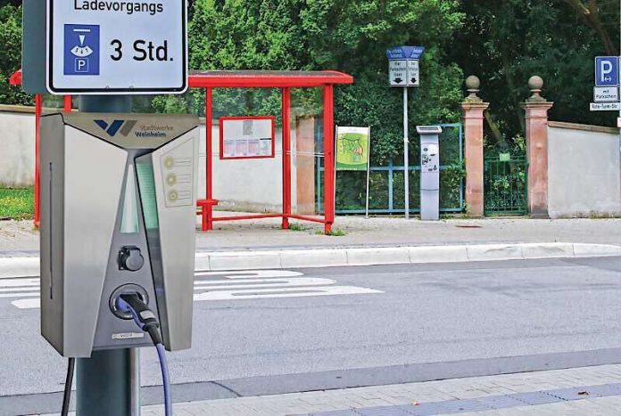Die neue Ladestation in der Roten Turmstraße (Foto: Stadtwerke Weinheim GmbH) Die neue Ladestation in der Roten Turmstraße (Foto: Stadtwerke Weinheim GmbH)