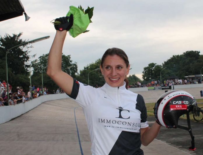 Olympiasiegerin Miriam Welte (Kaiserslautern) gewann das Rundenrekordzeitfahren in Ludwigshafen (Foto: Michael Sonnick)