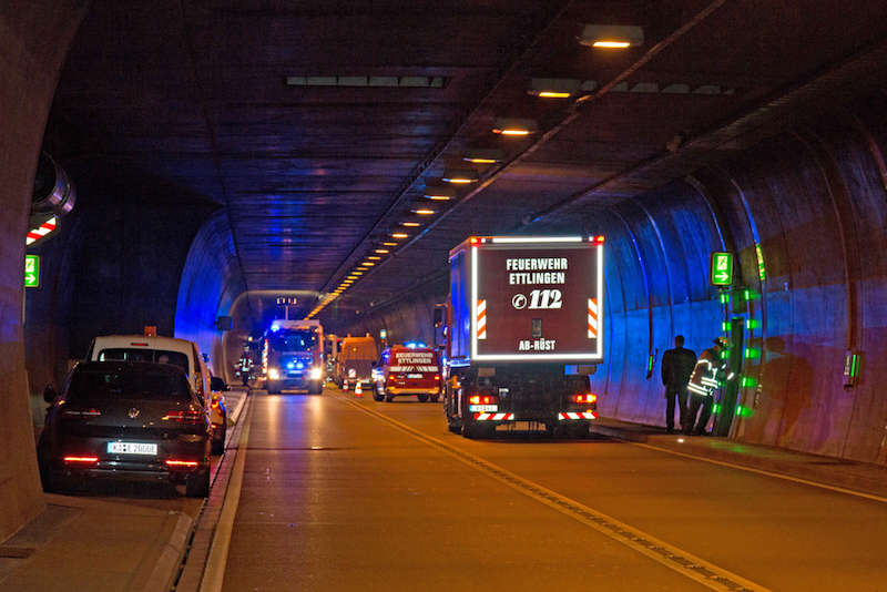 Übungsszenario war ein Busunglück im Tunnel (Foto: Klaus Eppele)