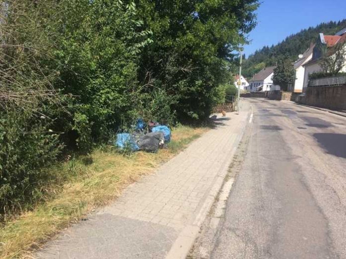 Illegal entsorgter Müll an der Lautertalstraße Illegal entsorgter Müll an der Lautertalstraße
