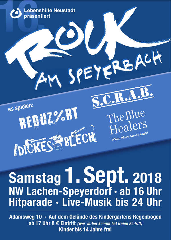 Rock am Speyerbach 2018 am 1. September Veranstaltungshinweis
