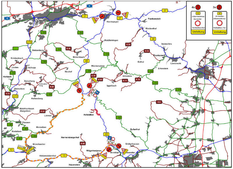 Umleitungsplan (Quelle: LBM Speyer)