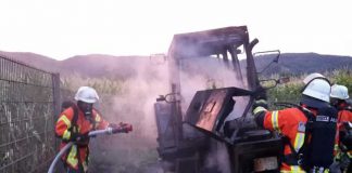 Traktorbrand - Feuerwehr Hirschberg