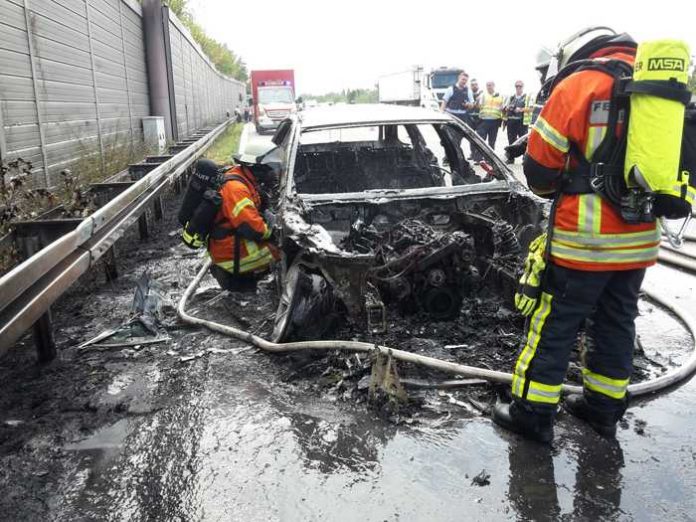 Unfallstelle auf der A5 Unfallstelle auf der A5