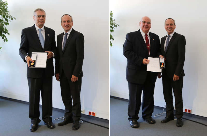 Bernhard Welsch und Hermann Josef Esser mit Minister Konrad Wolf (Foto: MWWK)