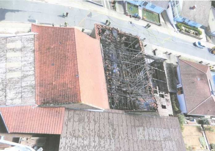 Übersicht Brandort von oben Übersicht Brandort von oben